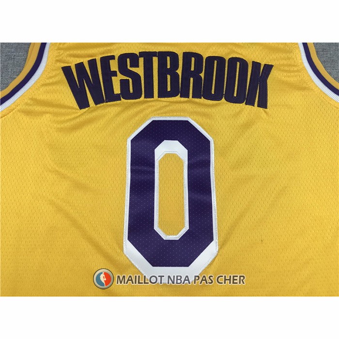 Maillot Los Angeles Lakers Russell Westbrook NO 0 Icon 2020 Jaune